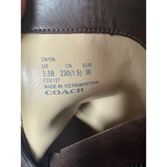 COACH Carter Suede Ankle Boots Sz 5.5 Brand New - Picture 12 of 16